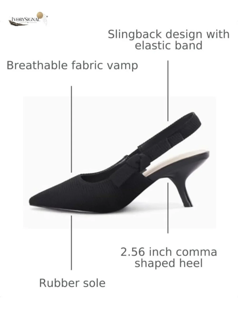 Women's Slingback Kitten Heels Closed Pointed Toe Bowknot Knitted Slip On Work